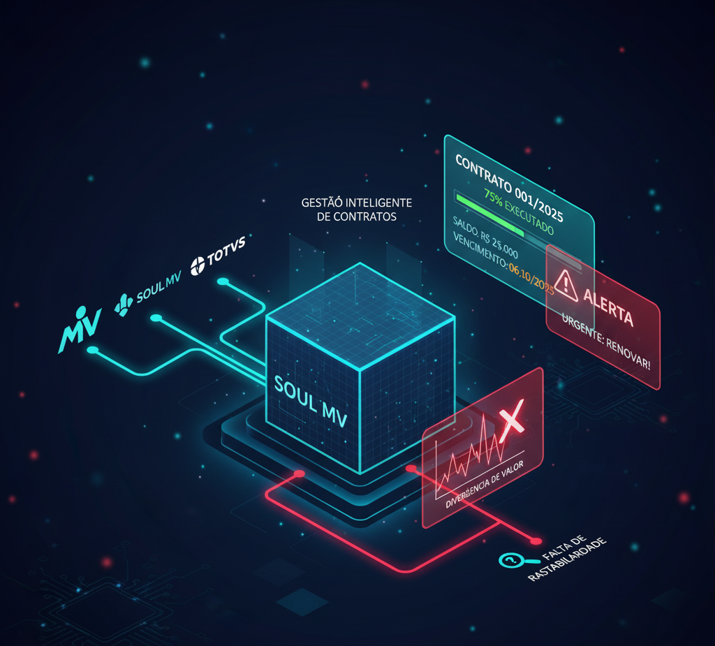 Ilustração de um contrato digital a ser analisado